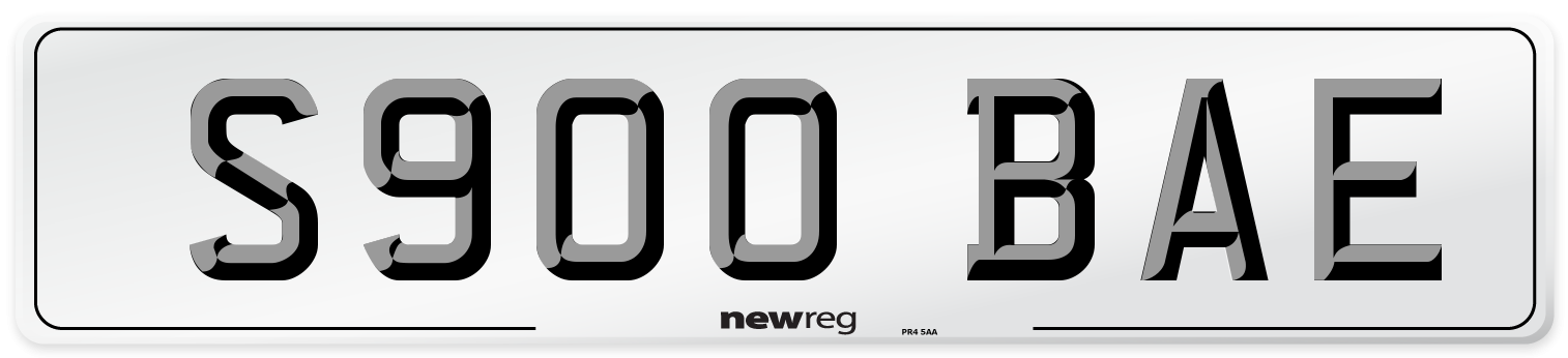 S900 BAE Number Plate from New Reg
